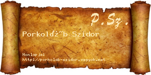 Porkoláb Szidor névjegykártya